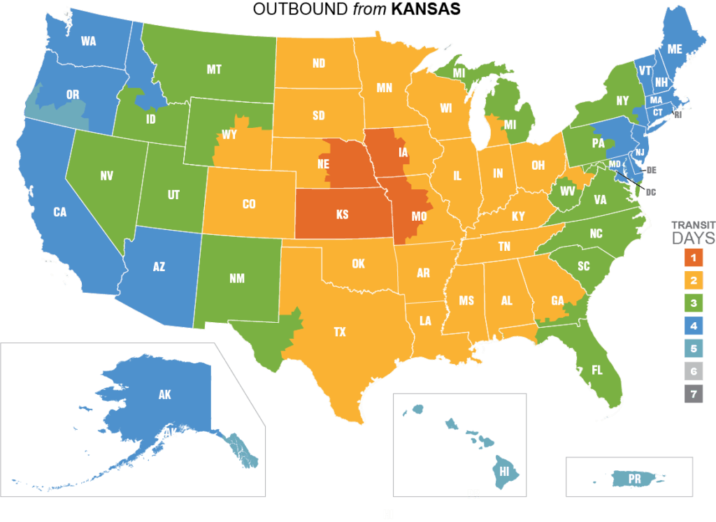Shipping Map Kansas