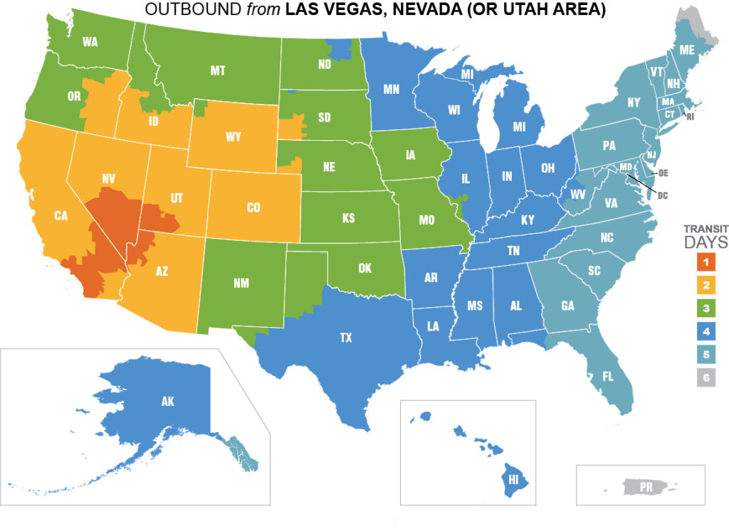 Shipping Map Nevada