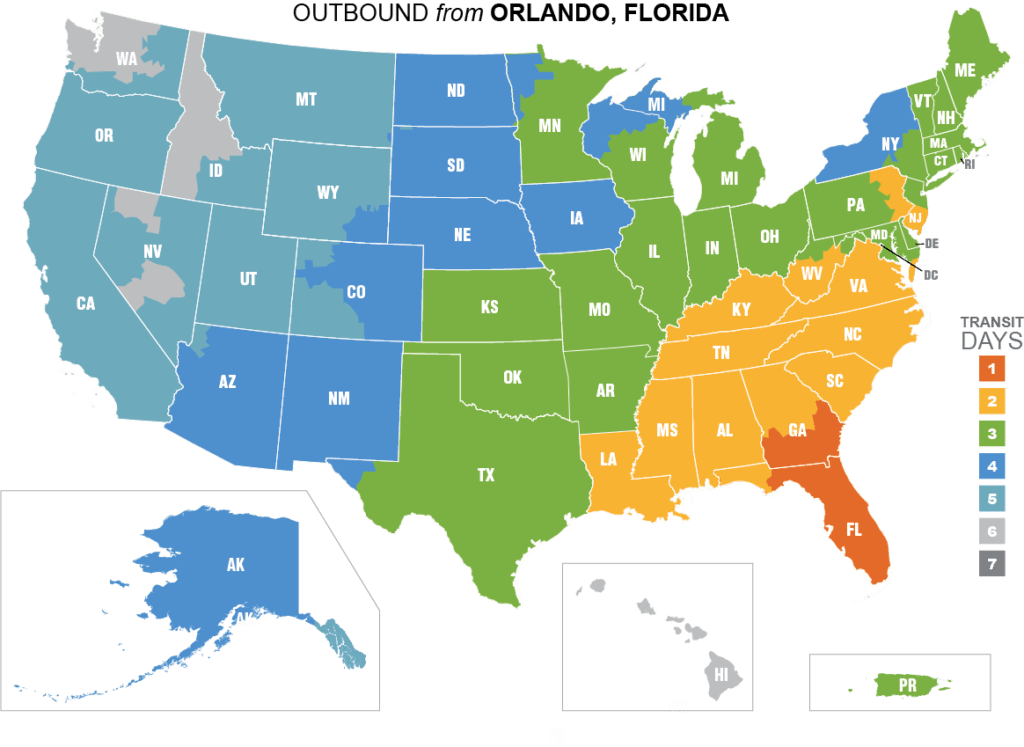 Shipping Map Florida