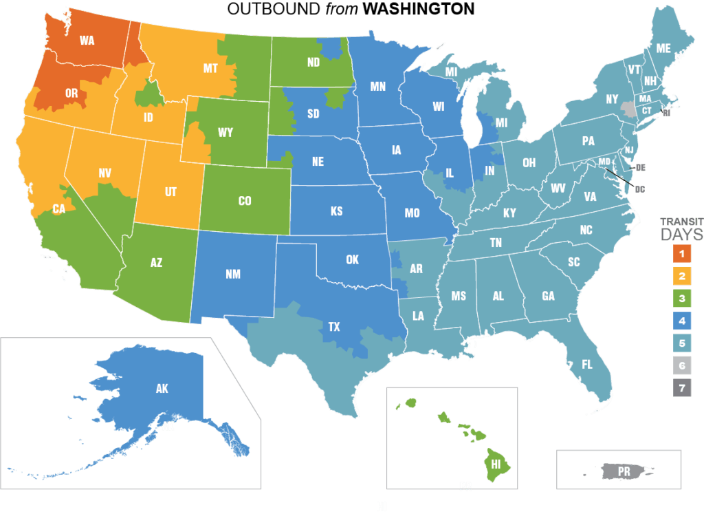 Shipping Map Washington